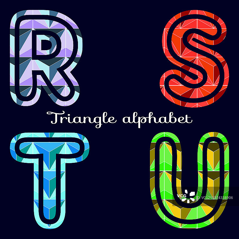 三角字母r s t u图片素材
