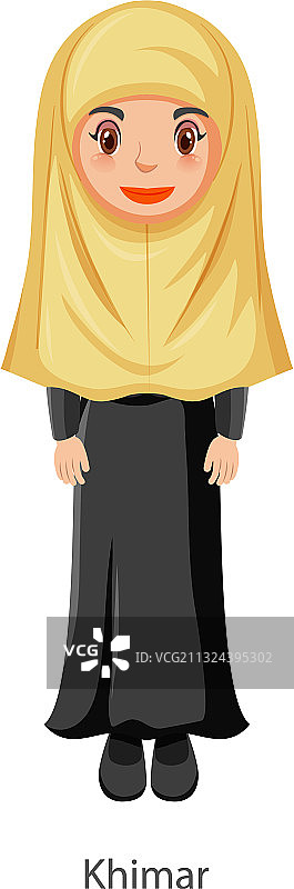 一名妇女戴着khimar伊斯兰传统面纱图片素材