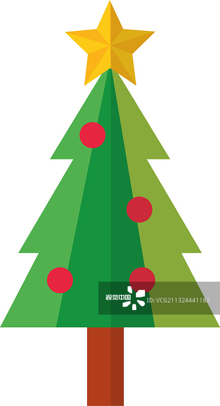 快乐圣诞松树平风格的图标图片素材