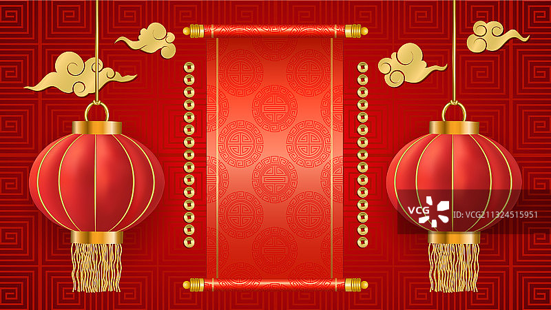 经典的中国新年背景图片素材