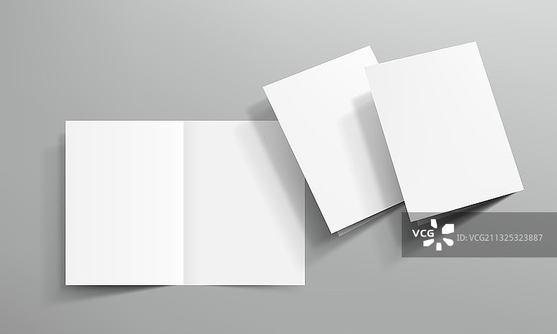 3d打开空白清晰的方形书在灰色的背景图片素材