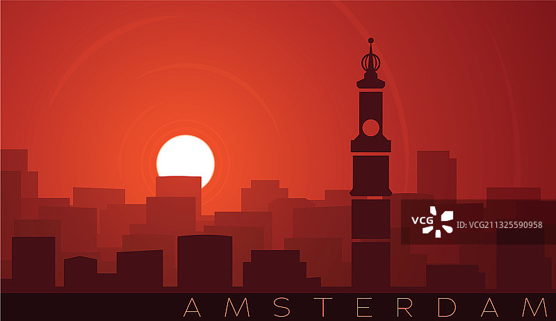 阿姆斯特丹低太阳天际线景色图片素材