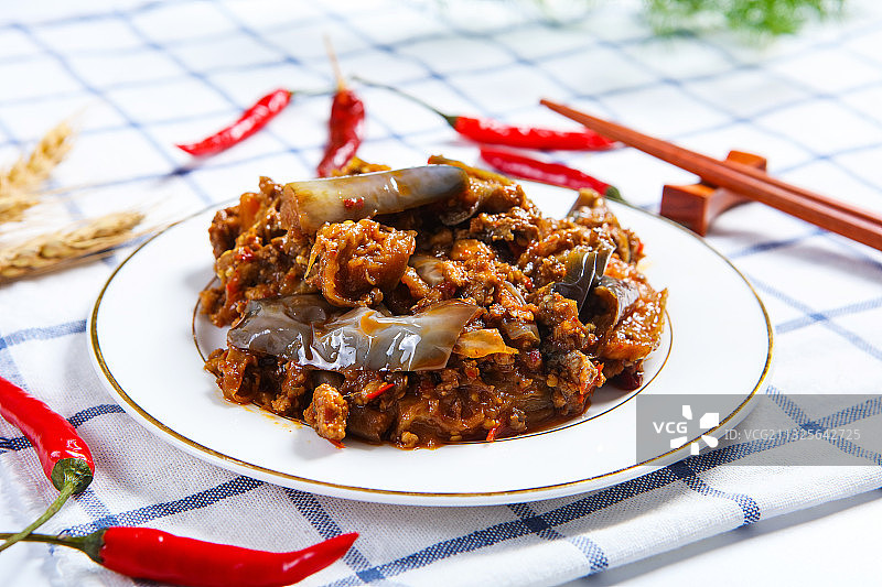 中国菜肉沫茄子图片素材