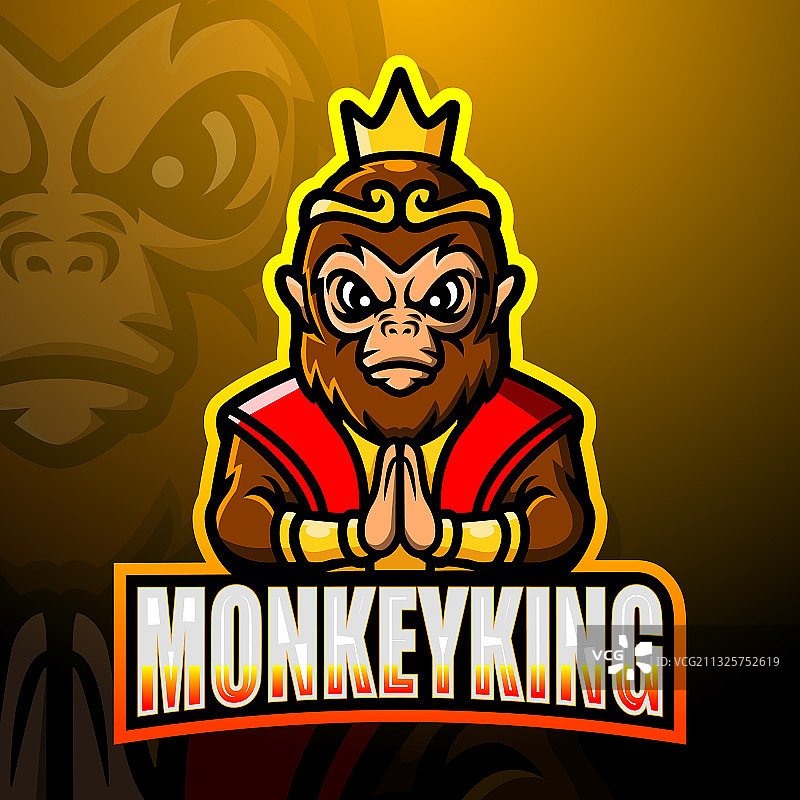 猴王吉祥物电竞标志设计图片素材