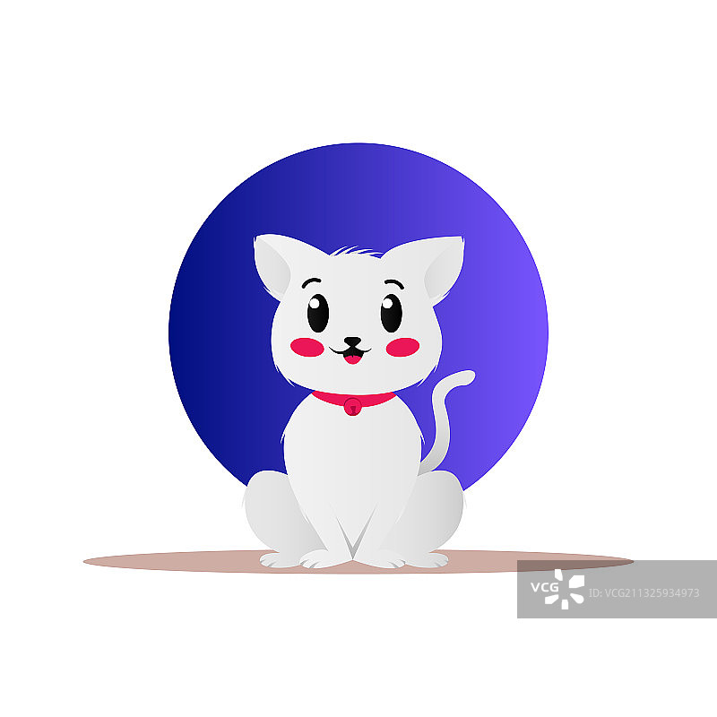 可爱的宠物猫设计孤立在白色的背景图片素材
