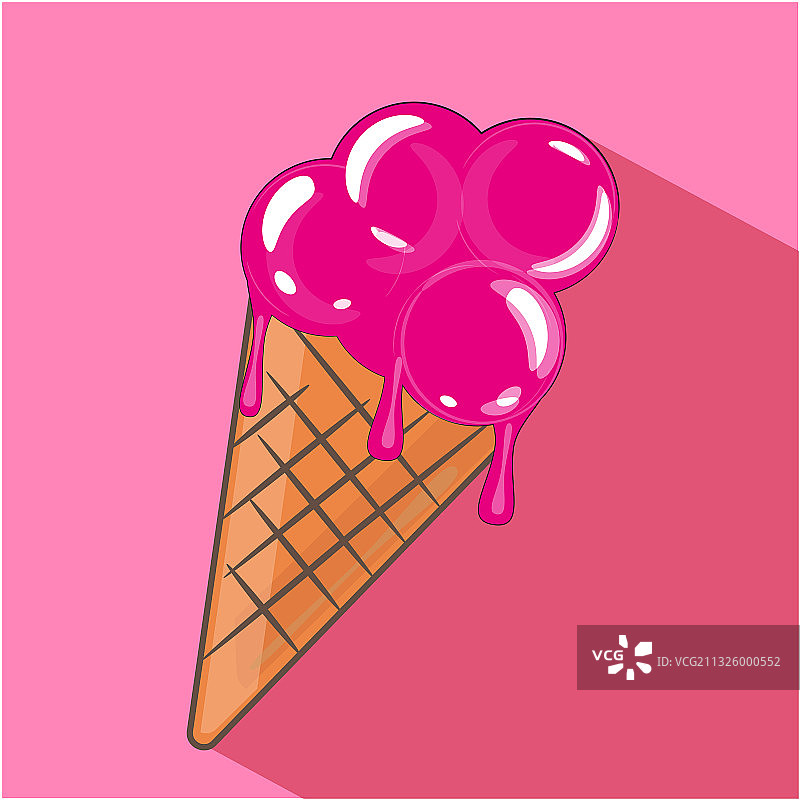 粉红色的冰淇淋蛋筒图片素材