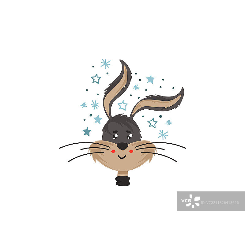 长耳朵的滑稽兔子兔头显示图片素材