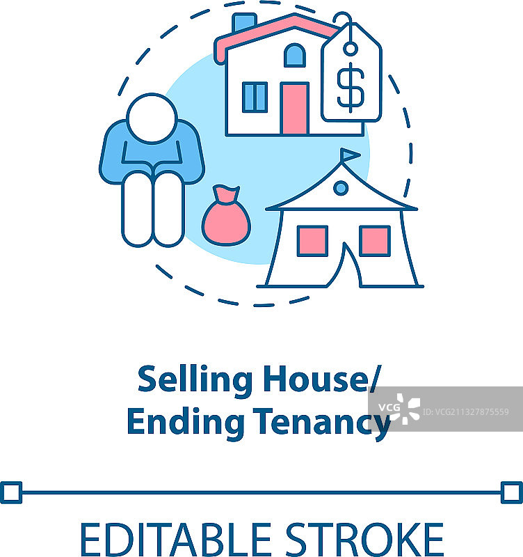 卖房子结束租赁概念图标图片素材