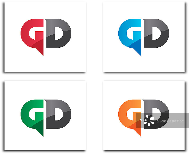Gd字母表美丽的标志设计理念图片素材