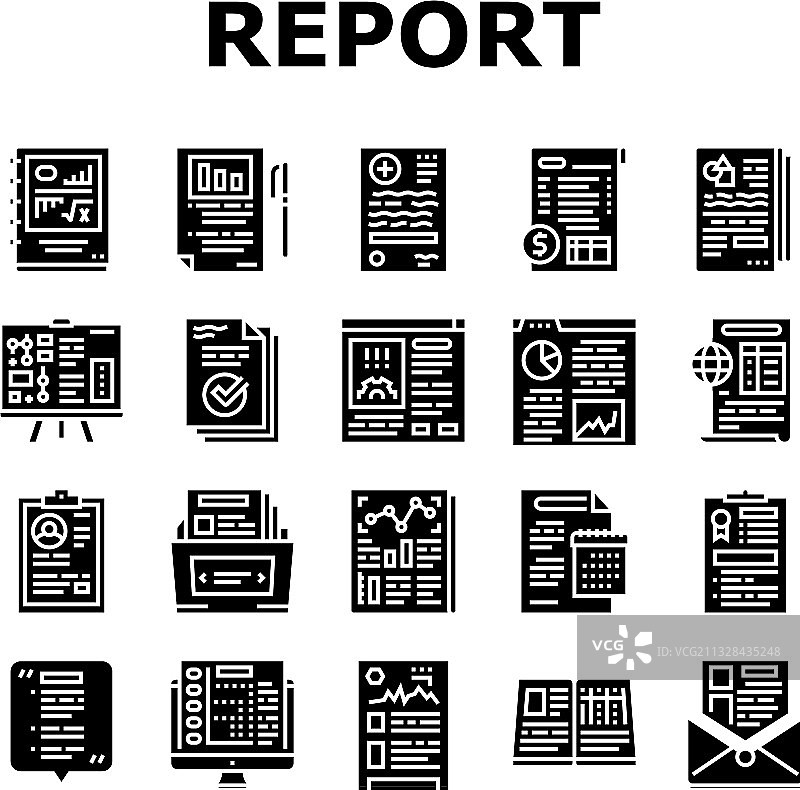 报告文档集合图标集图片素材