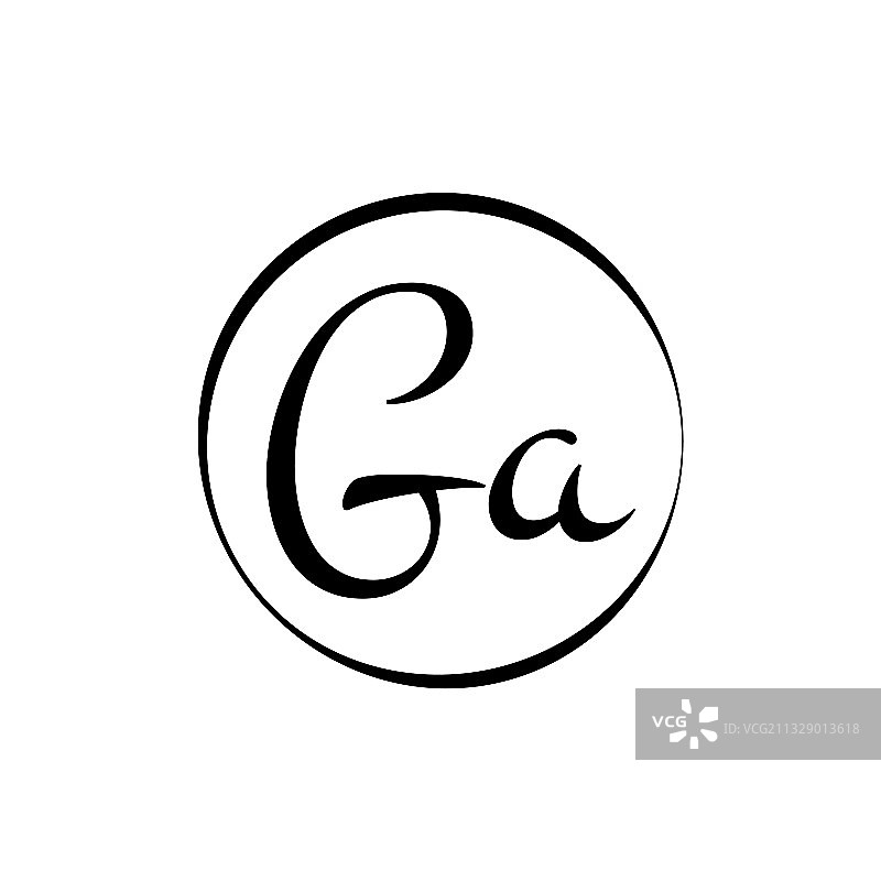 首字母ga脚本字母logo创意排版图片素材