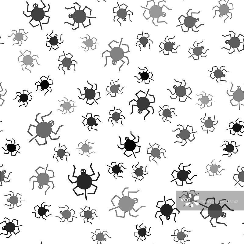 黑蜘蛛图标隔离无缝模式上图片素材