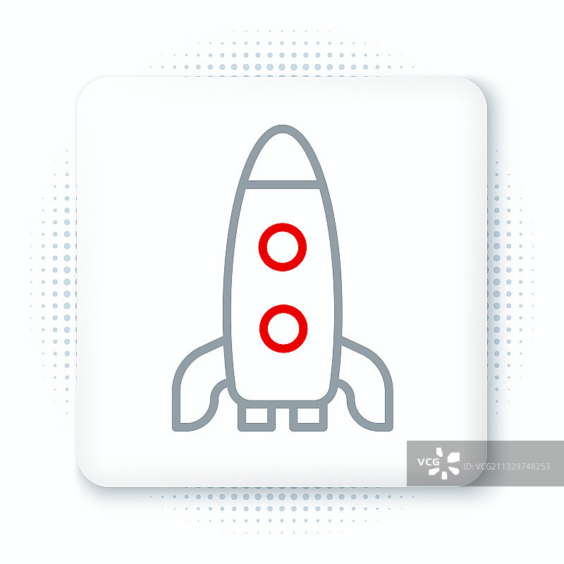 线火箭船图标孤立在白色背景图片素材
