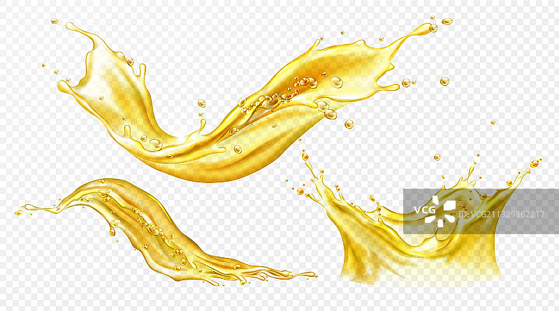 逼真的喷溅果汁或黄色水图片素材
