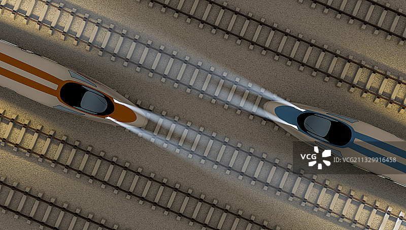 三维图形高速铁路和列车图片素材