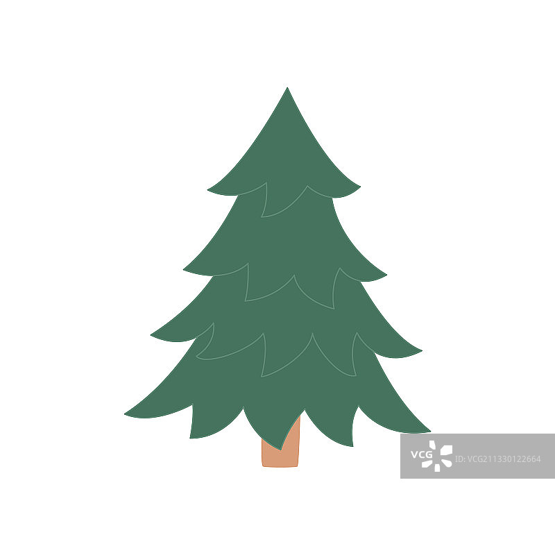 圣诞树孤立在一个白色的背景图片素材