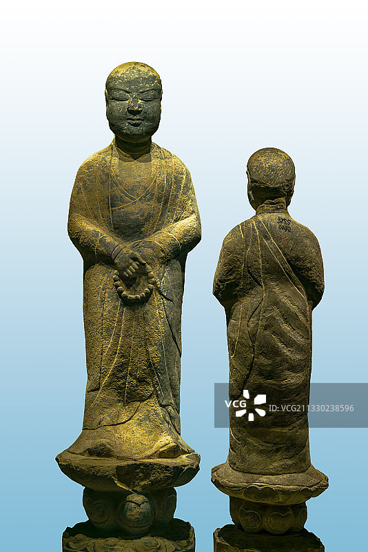 荥阳大海寺出土文物，石刻佛教人物造像图片素材