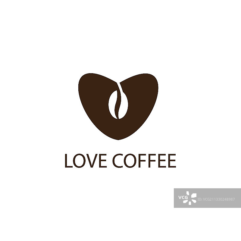 爱咖啡心形标识设计模板图片素材