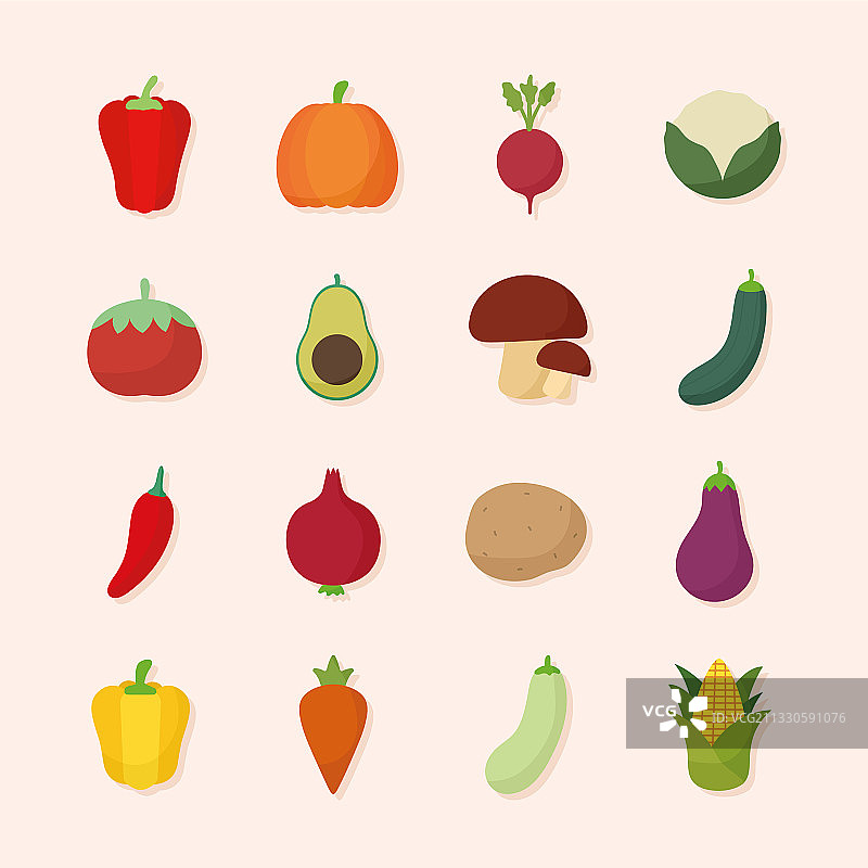 设置食物蔬菜图标图片素材