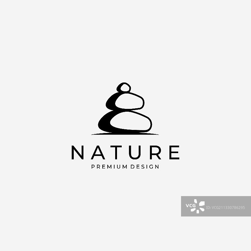 自然平衡石标志spa概念vintage图片素材