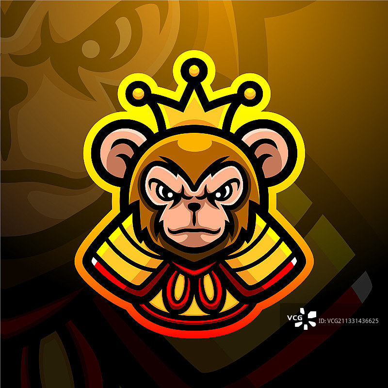 猴王吉祥物电竞标志设计图片素材