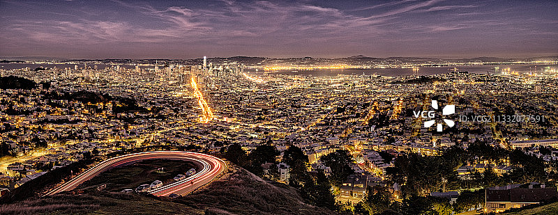 旧金山夜景全景图片素材