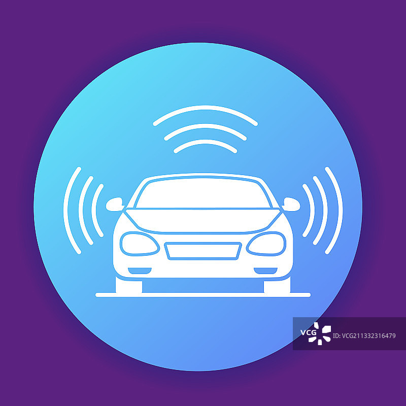 自动驾驶智能汽车图标GPS信号图片素材