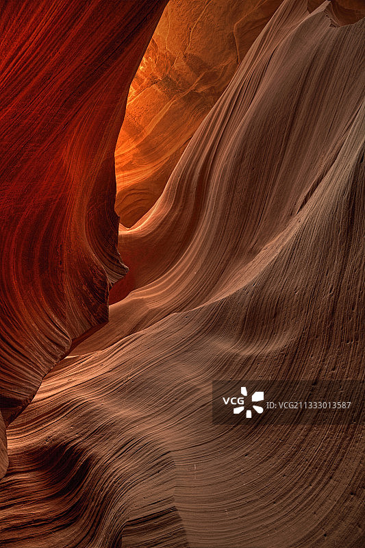 岩石形成的全帧拍摄，羚羊峡谷，亚利桑那州，美国，美国图片素材