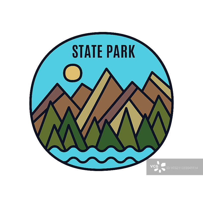 复古州公园标志冒险徽章设计图片素材
