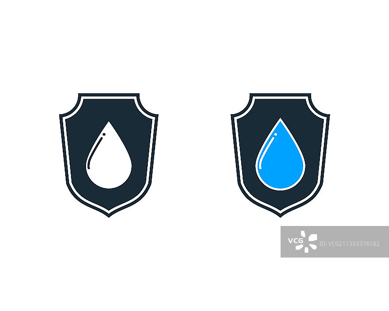 水滴盾图标logo模板设计图片素材