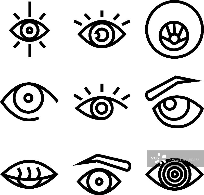 眼睛图标或标志孤立符号符号图片素材