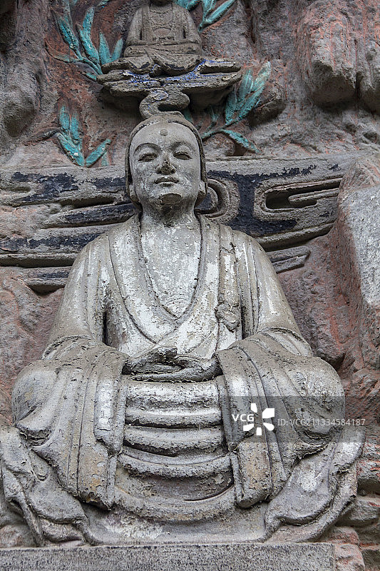 重庆大足石刻之宝顶山石刻：广大宝楼阁图图片素材