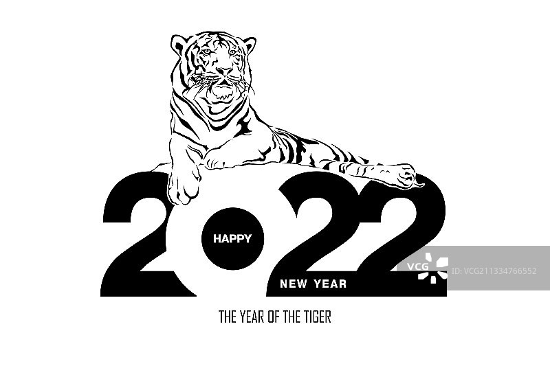 2022年虎年画新年快乐图片素材