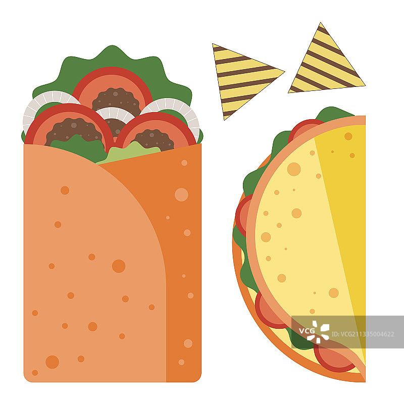 墨西哥快餐图标在平面设计图片素材