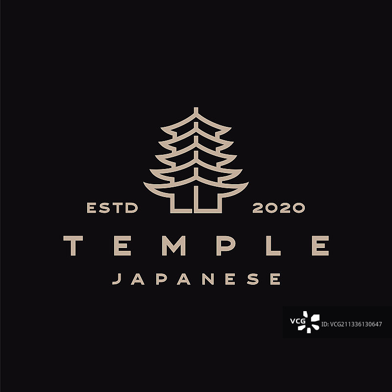 复古复古的寺庙标志设计模板图片素材