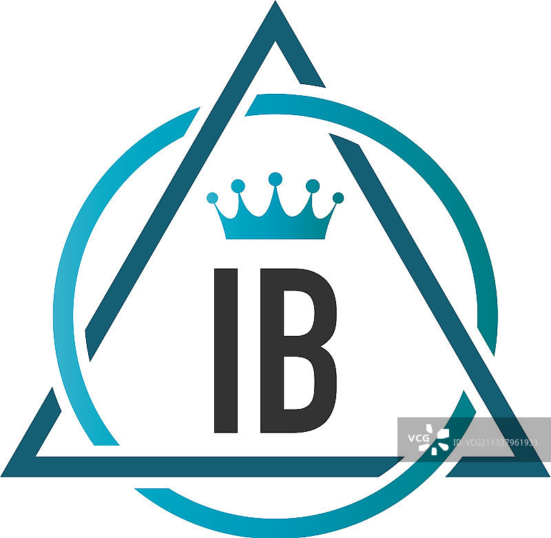 首字母ib圆三角形标志设计图片素材