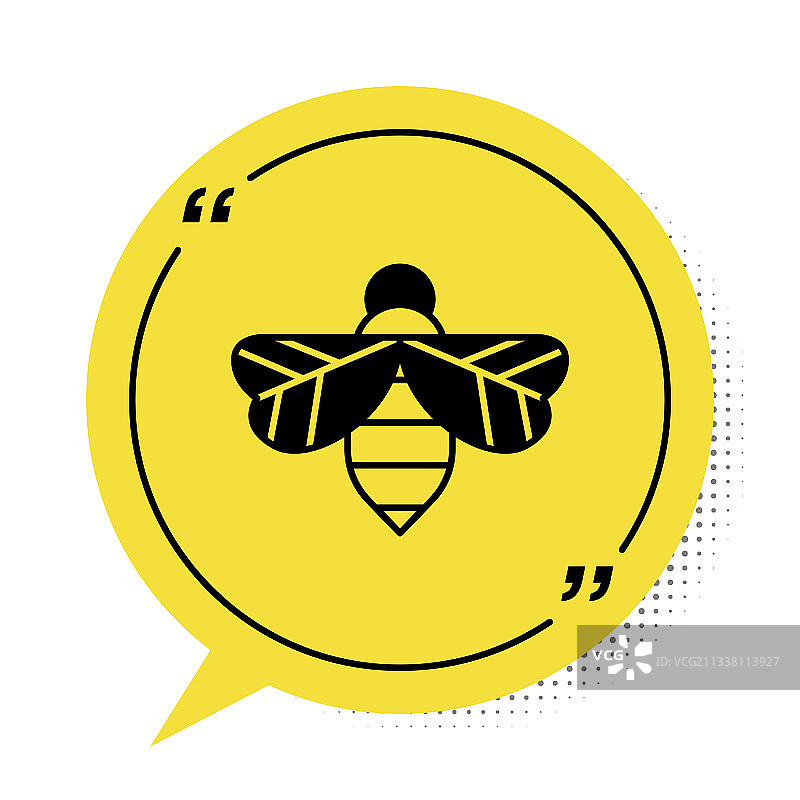 黑色的蜜蜂图标孤立在白色的背景上甜甜的图片素材