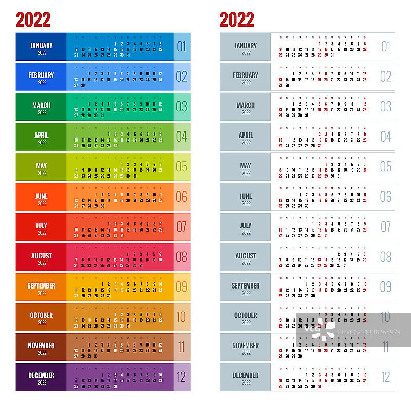 日历计划器为2022年日历模板图片素材