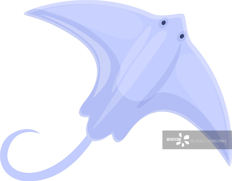 黄貂鱼动物图标卡通风格图片素材