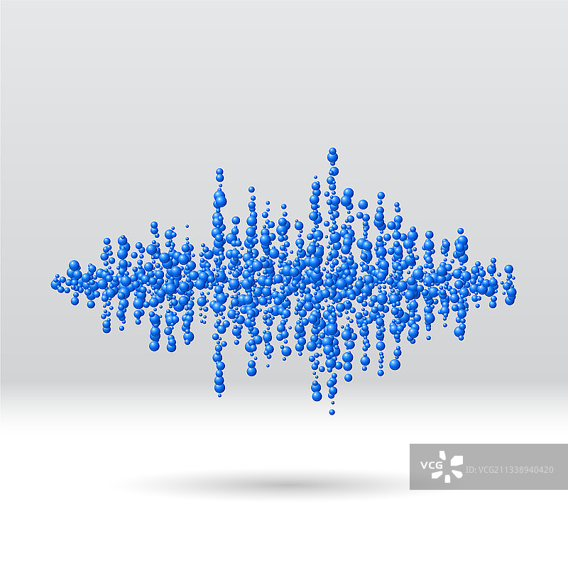 声音波形产生分散的球图片素材