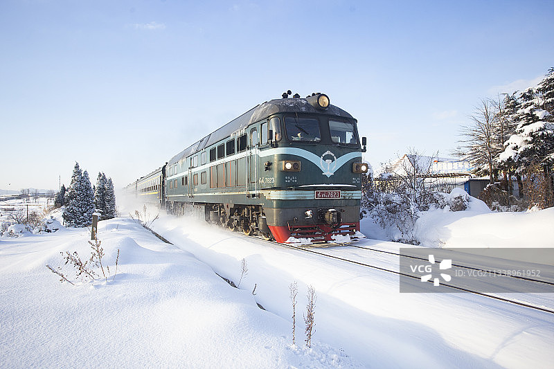雪国列车（威海地方铁路）图片素材