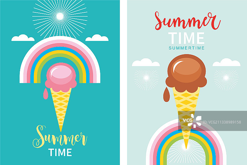 夏日横幅概念冰淇淋图片素材