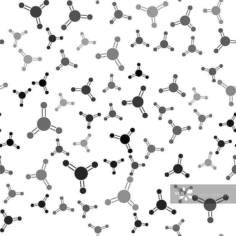 黑色分子图标隔离无缝图案上图片素材