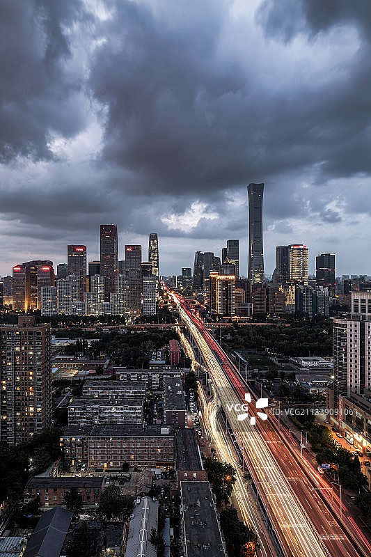夏天北京国贸金融商务区城市风光图片素材