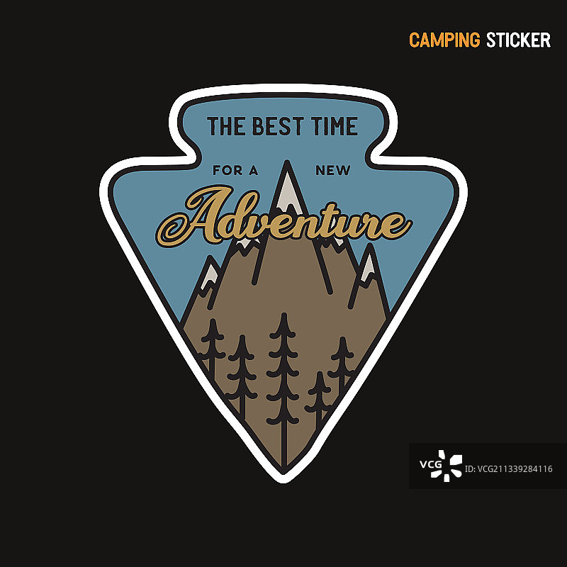 露营探险贴纸设计旅行手图片素材