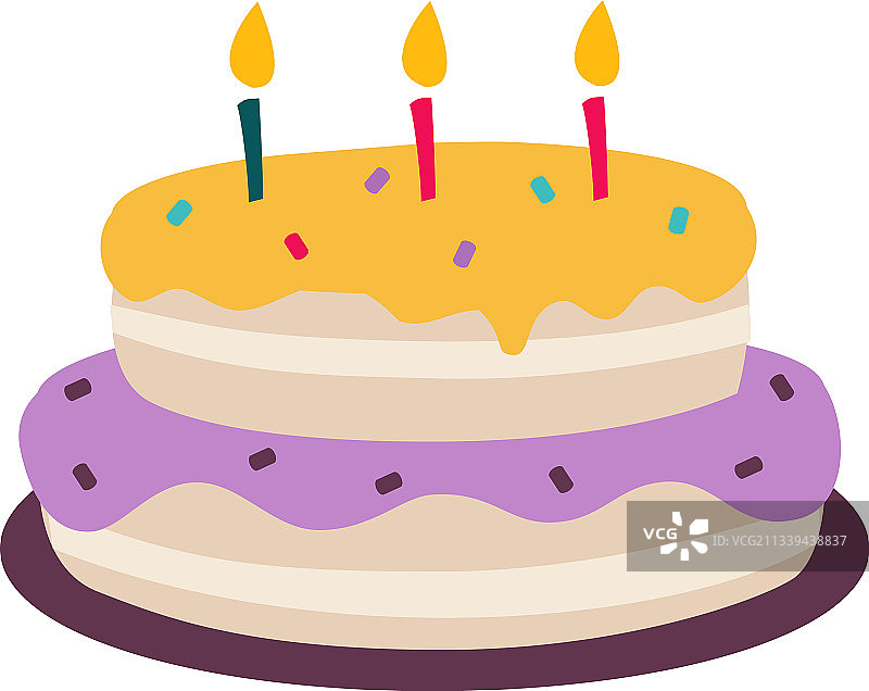生日蛋糕香甜可口，节日甜点卡通图片素材