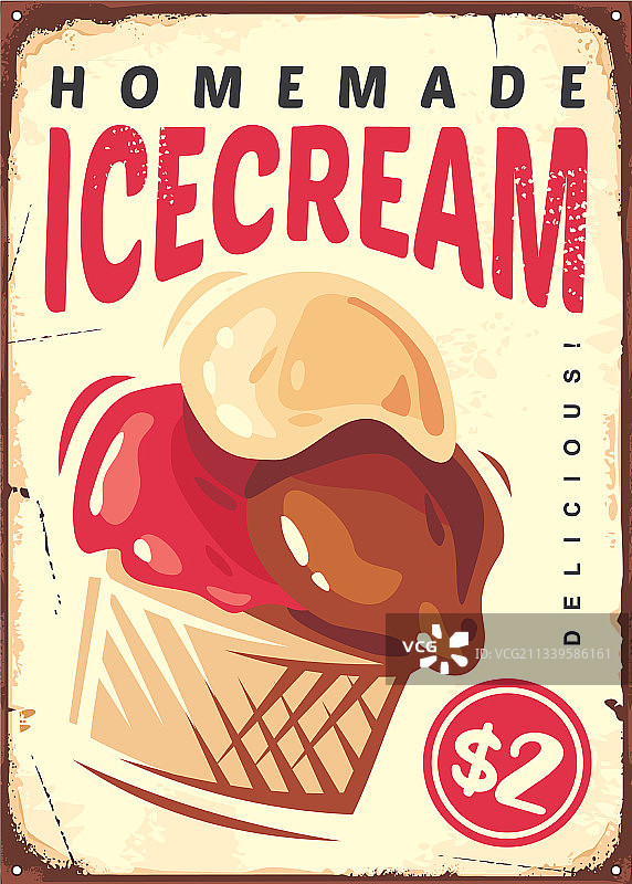 冰淇淋复古标志图片素材