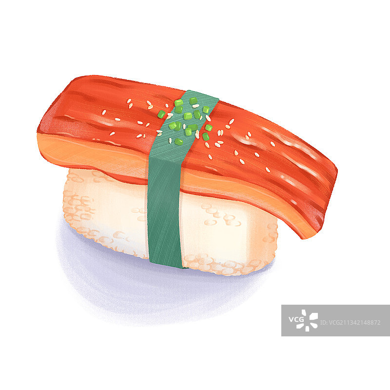 美味食物鳗鱼寿司绘画插画图片素材