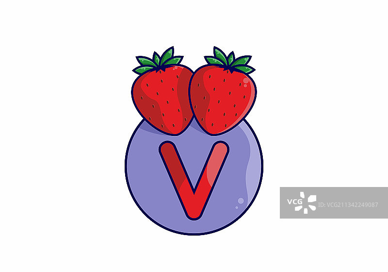 以v开头的红草莓图片素材