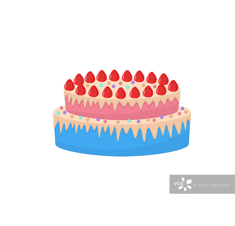 把美味的甜点和蜡烛放在生日蛋糕上图片素材